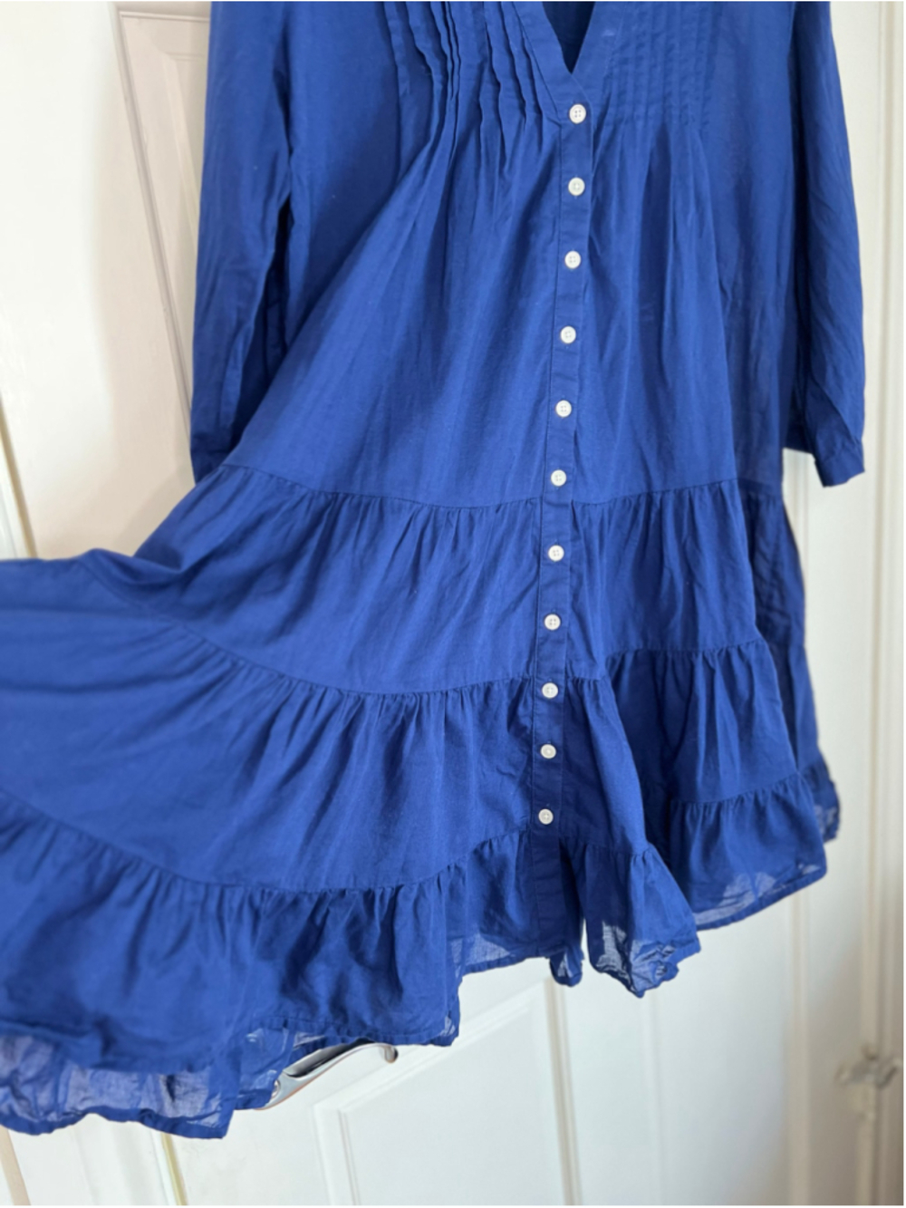 J. Crew Tiered Gauze Swim Cover-Up Navy Women's L - Picture 8 of 9
